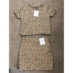 Zara tweed skirt set